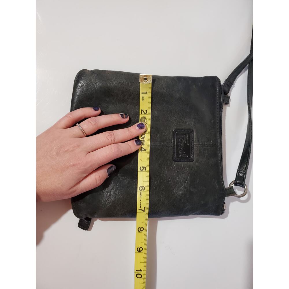 Fossil Black Leather Crossbody Bag Classic Soft Everyday Small Travel Zip Purse - Picture 13 of 14